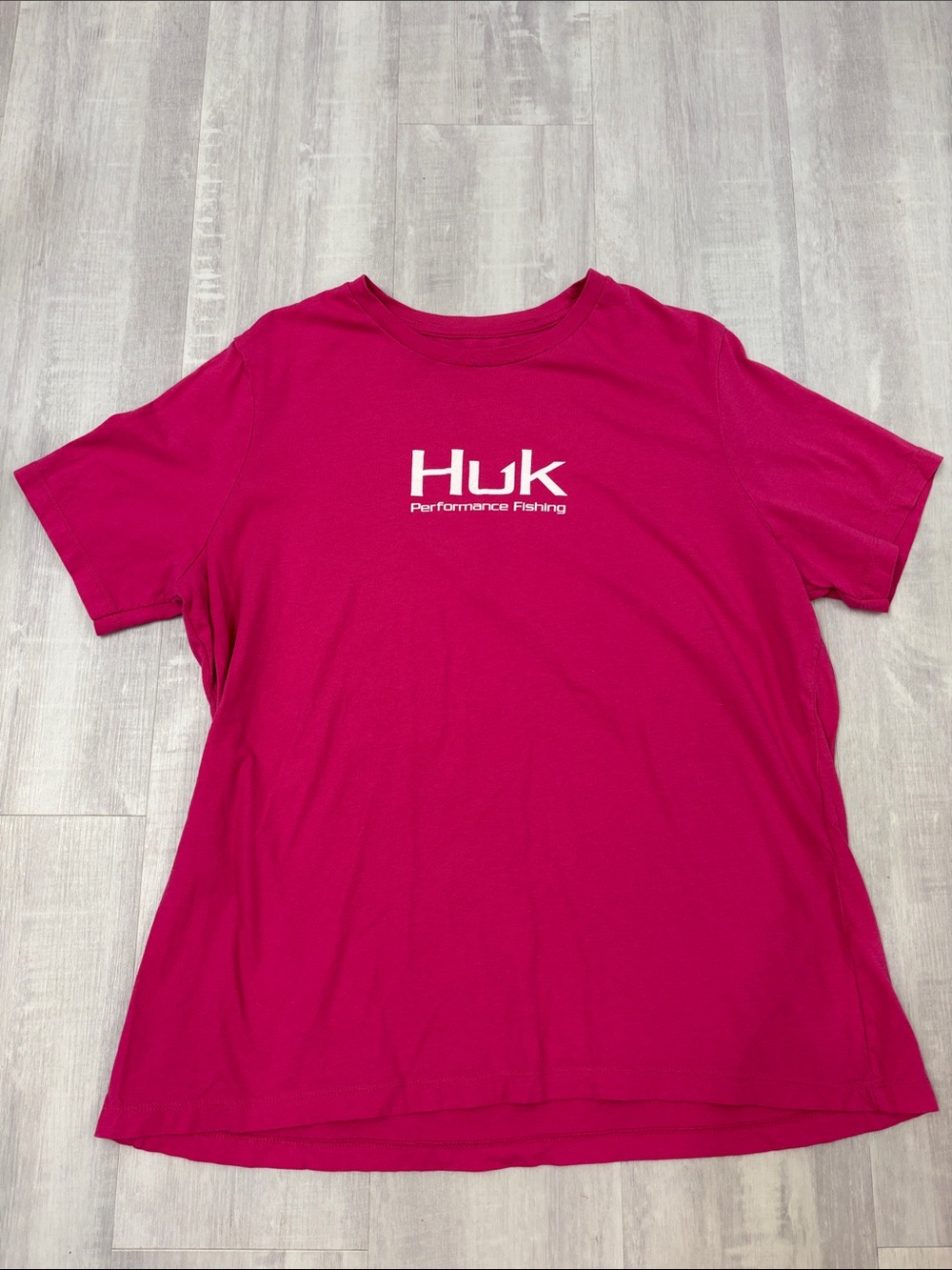 Huk Women's Short Sleeve Tee - Magenta with White Logo Large